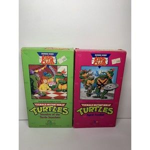 VTG Teenage Mutant Ninja Turtles Burger King BK Kids Club VHS Lot x 2 FAST SHIP